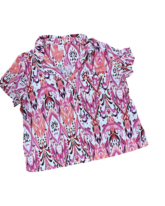 Blouse Ss By Soma In Pink, Size:1X