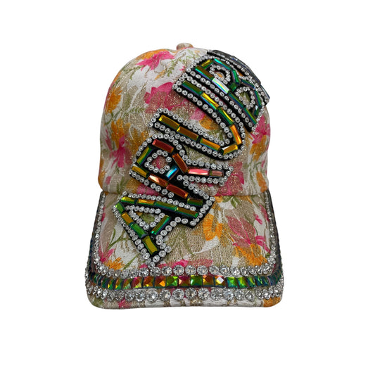 Hat Baseball Cap By Tropical World In Pink & White