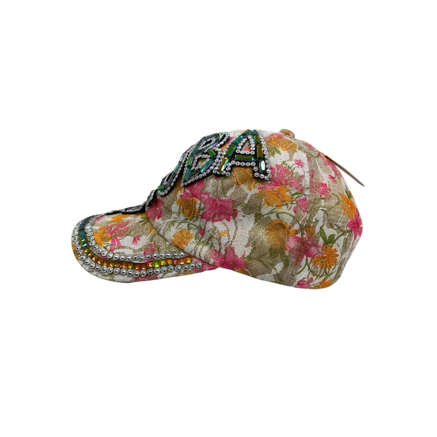 Hat Baseball Cap By Tropical World In Pink & White