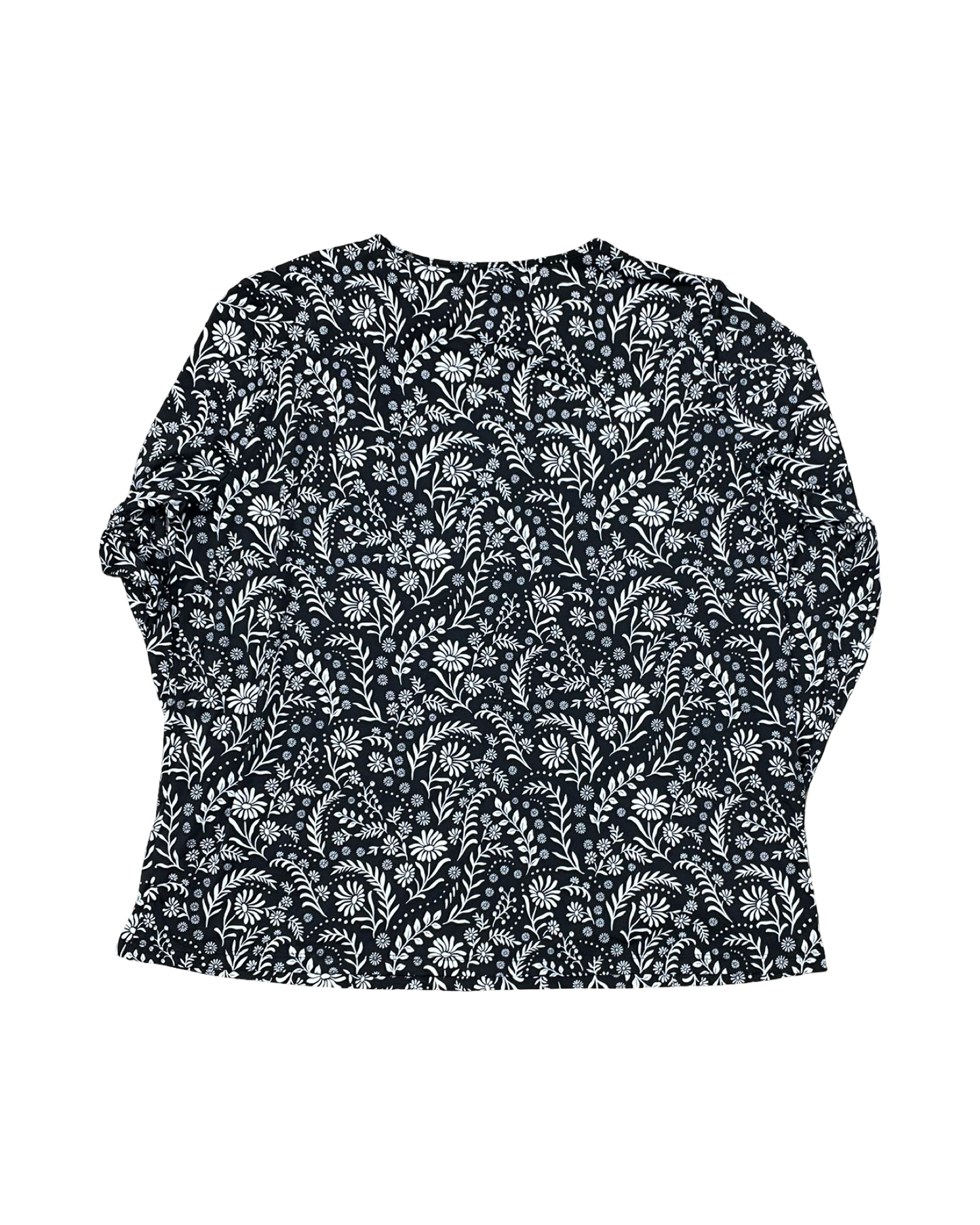 Top Ls By Lands End In Black & White, Size:Xl