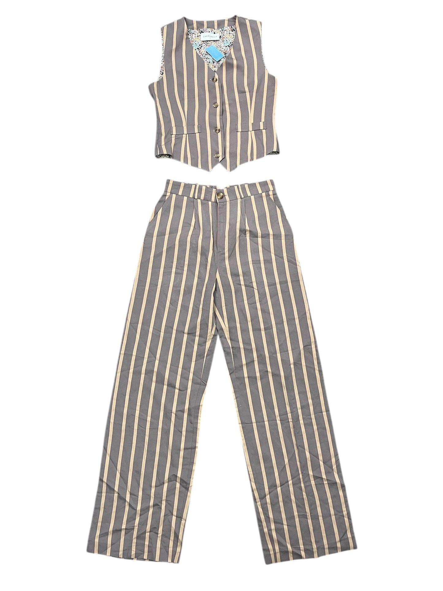 Pants Set 2Pc By Clothes Mentor In Striped Pattern, Size:S