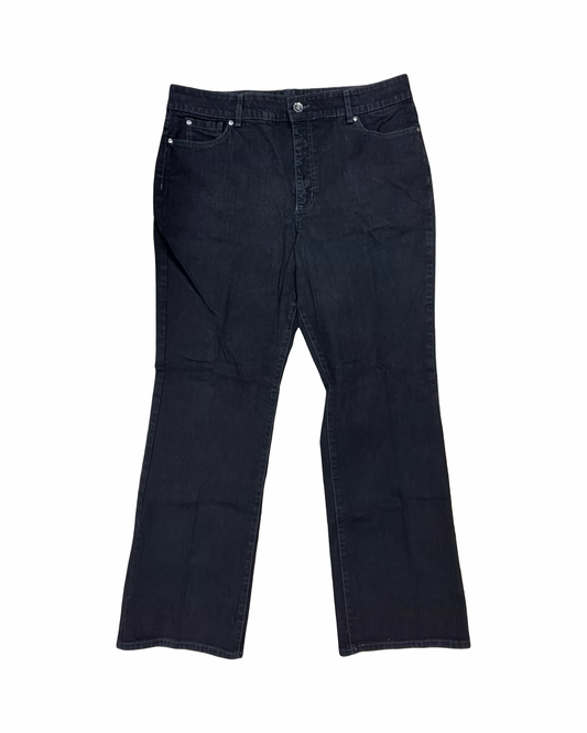 Jeans Straight By Nine West In Black Denim, Size:18