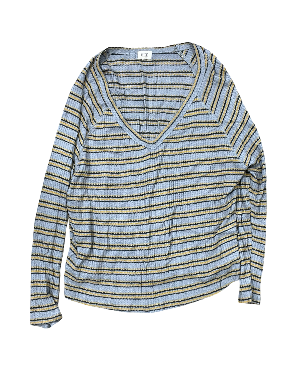 Top Ls By Bke In Grey & Yellow, Size:M