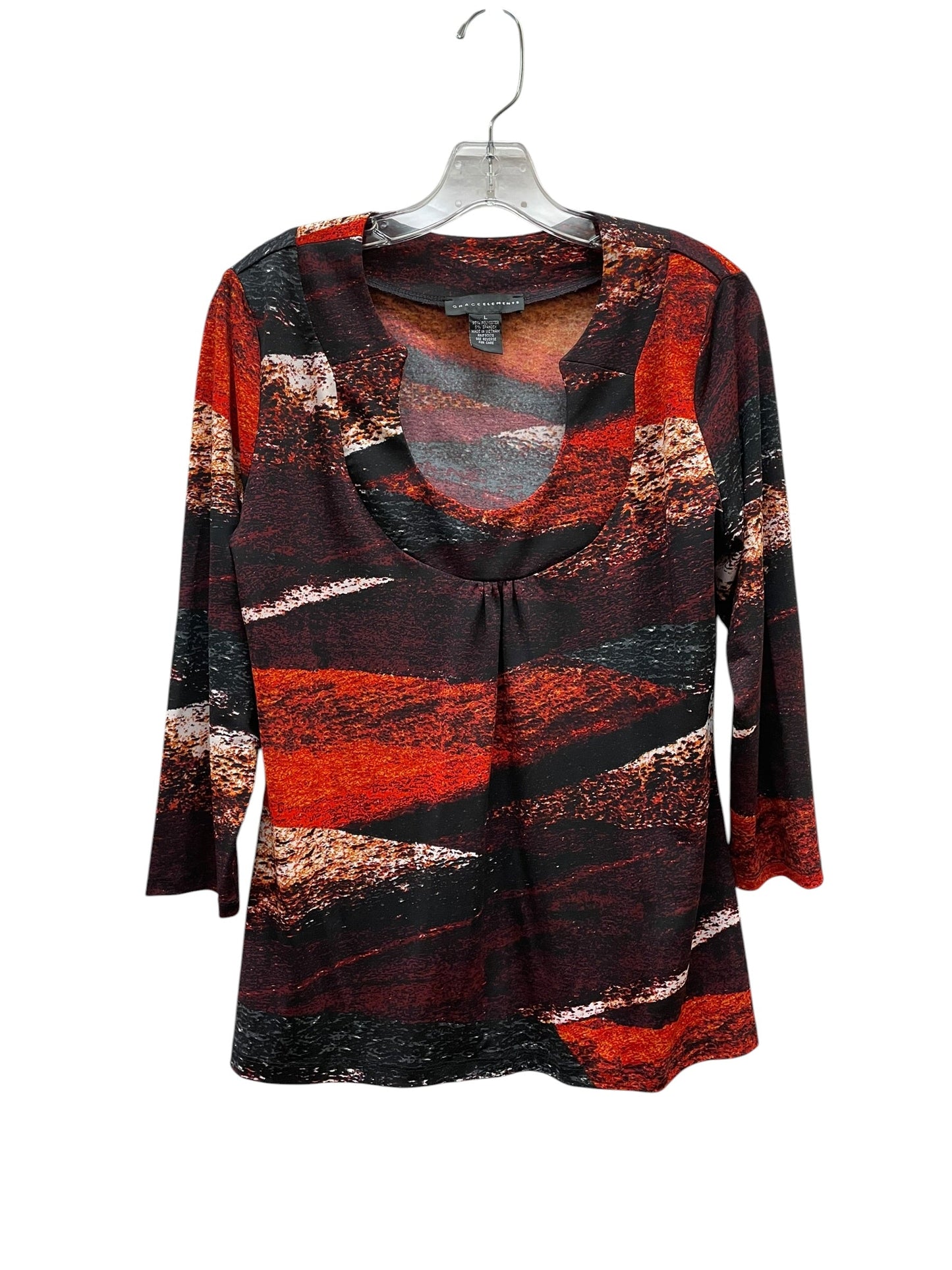 Top Ls Basic By Grace Elements In Orange, Size:L