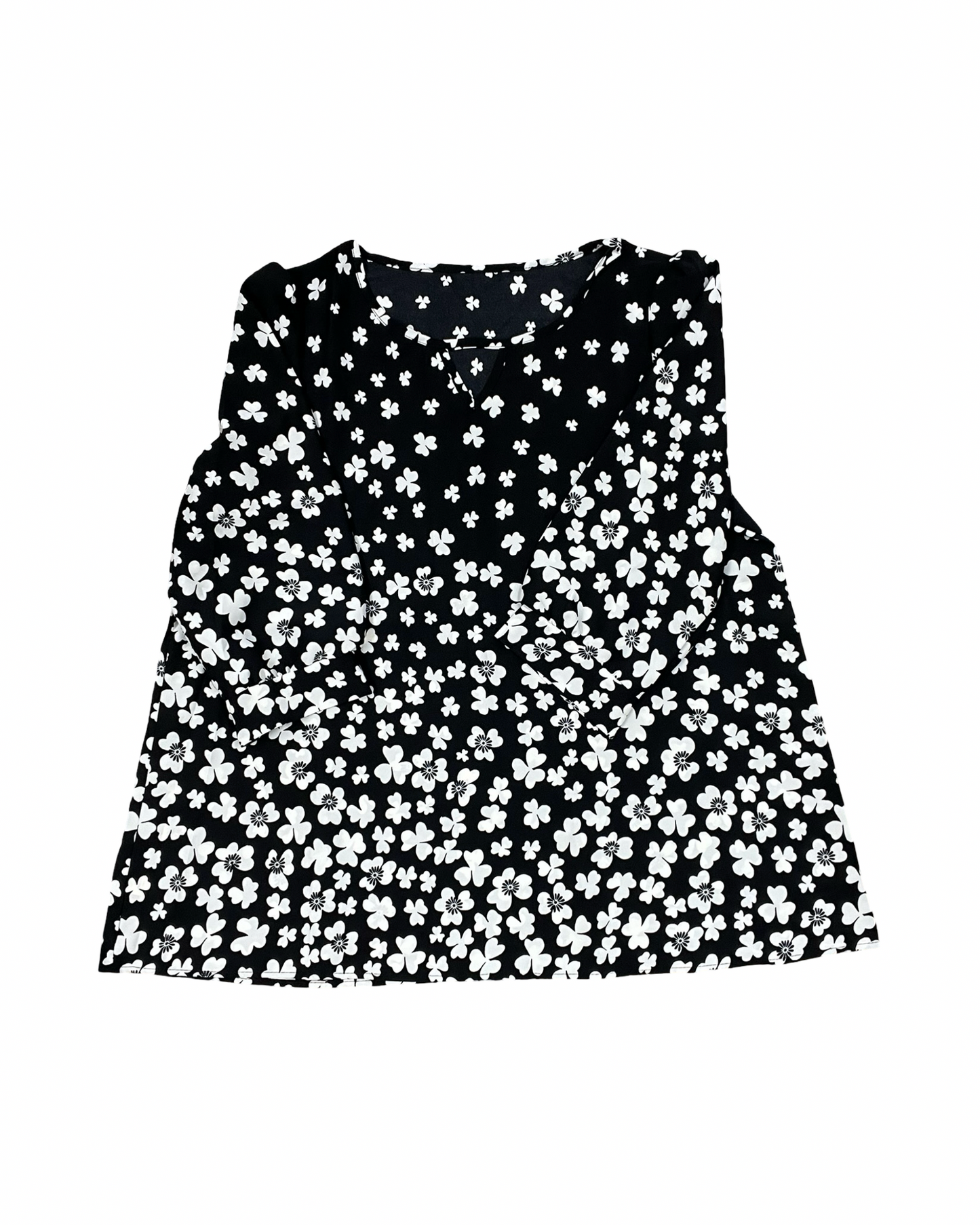 Top 3/4 Sleeve By Clothes Mentor In Black & White, Size:L