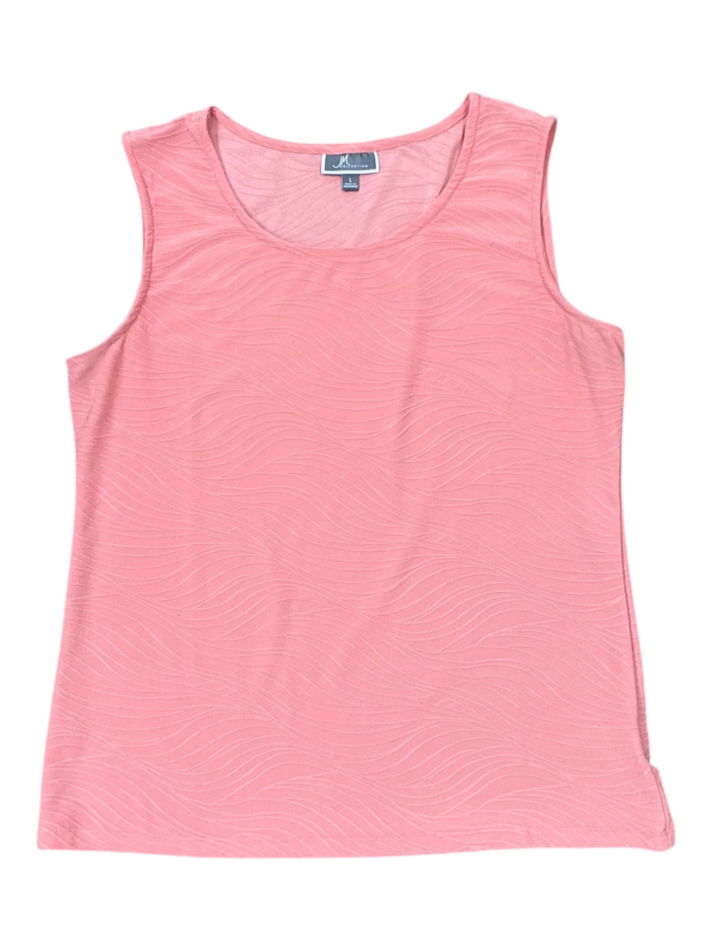 Top Sleeveless By Jm Collections In Coral, Size:L