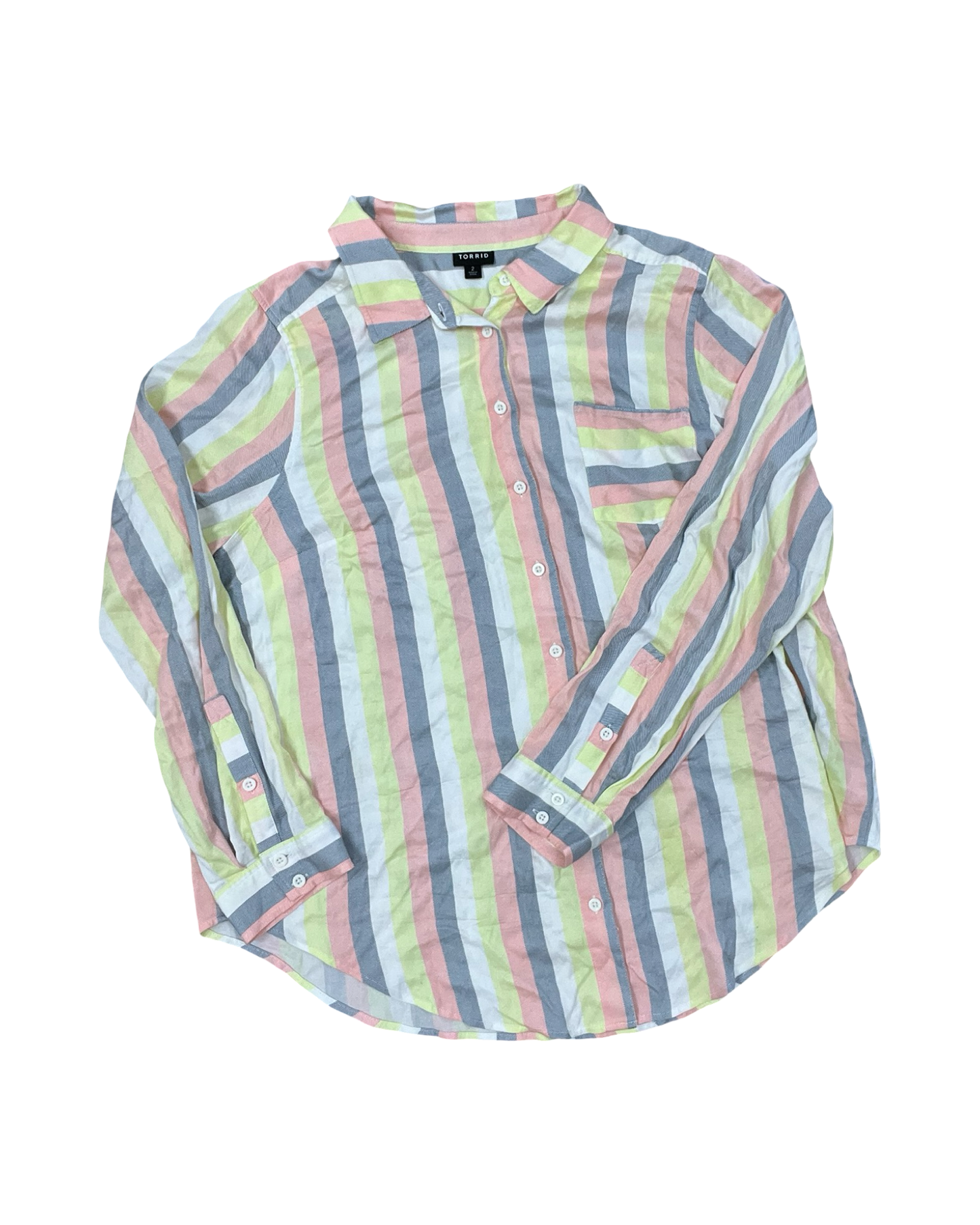 Top Ls By Torrid In Blue & Yellow, Size:2X