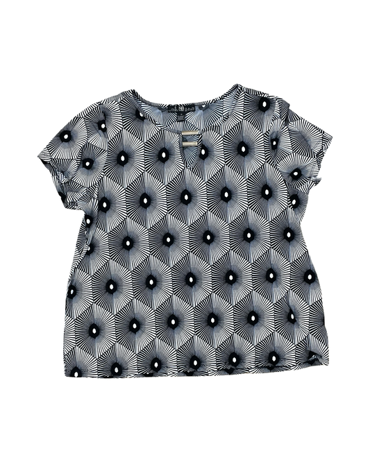 Top Ss By Clothes Mentor In Black & Cream, Size:1X