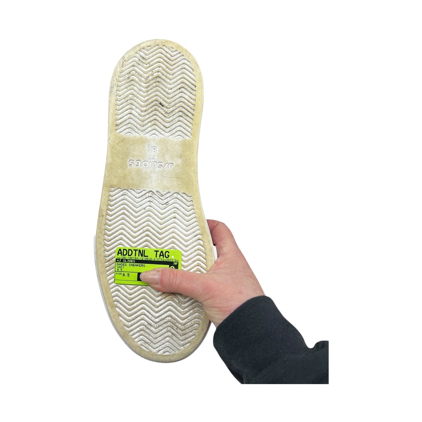 Shoes Sneakers By J Slides In Grey, Size:8.5