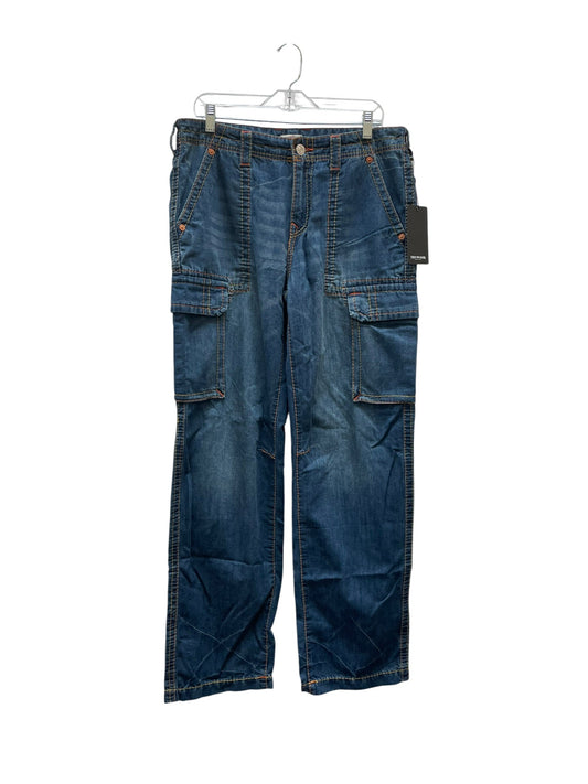 Jeans Wide Leg By True Religion In Blue Denim, Size:10