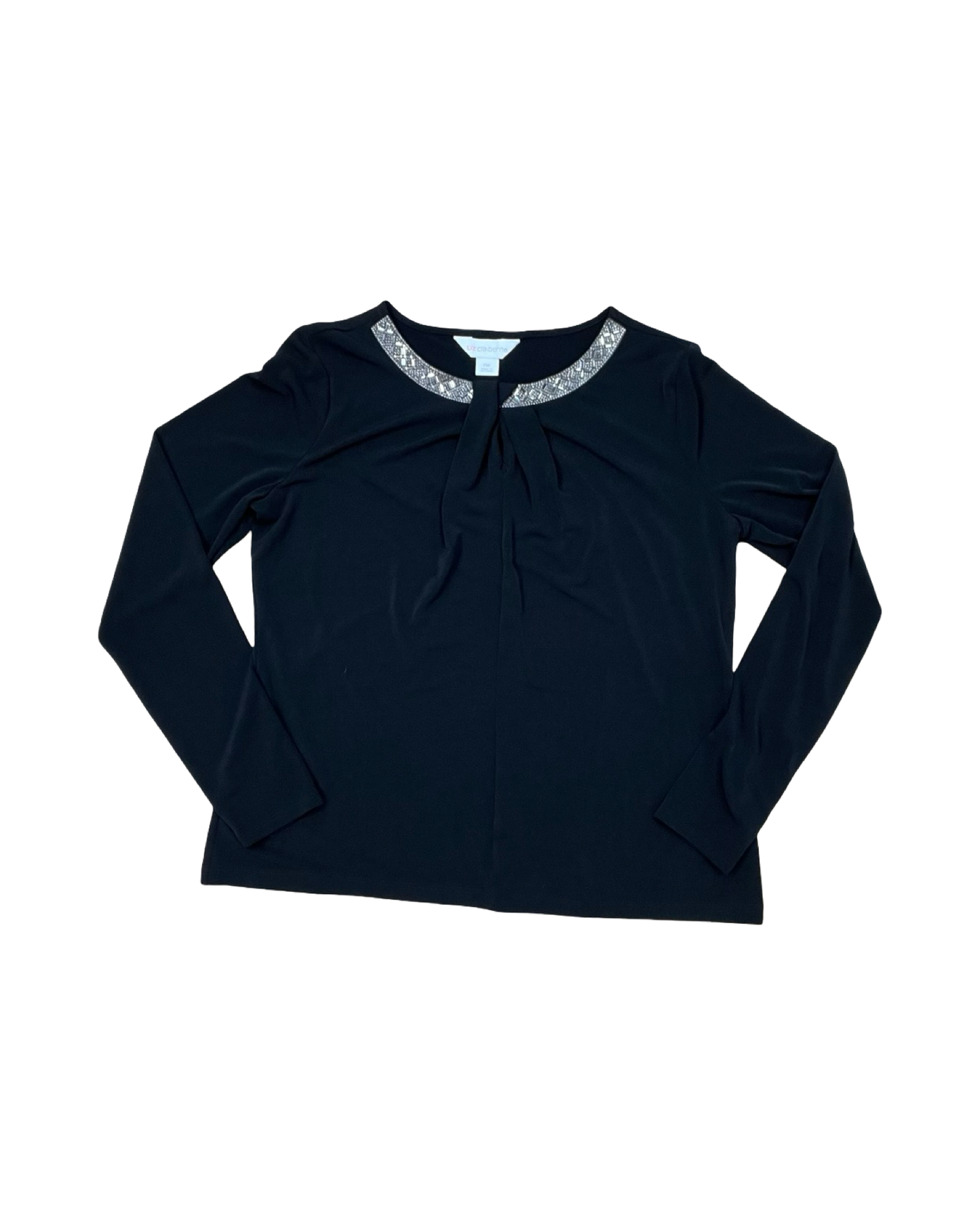 Top Ls By Liz Claiborne In Black, Size:Mp