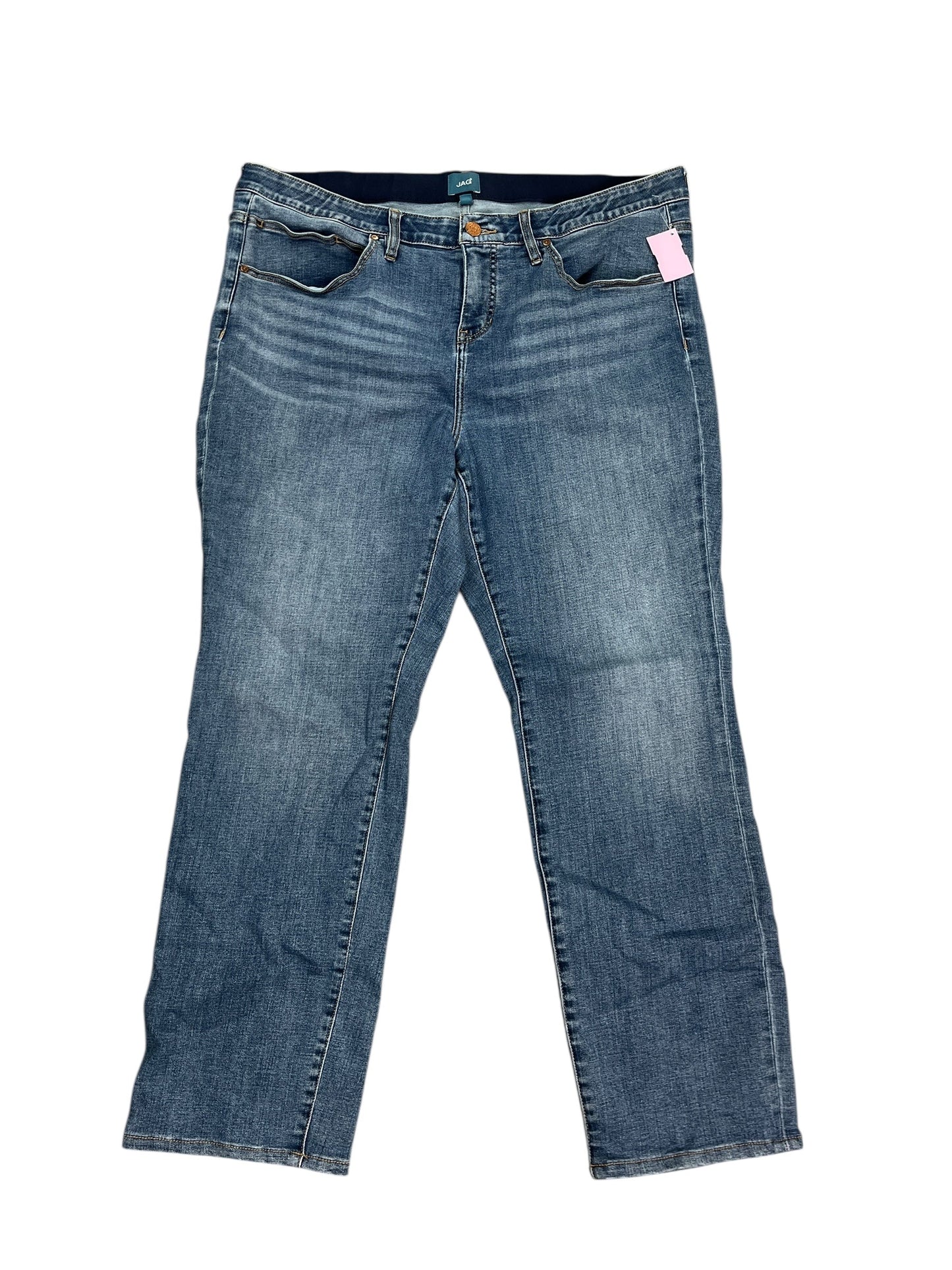 Jeans Straight By Jag In Blue Denim, Size:20