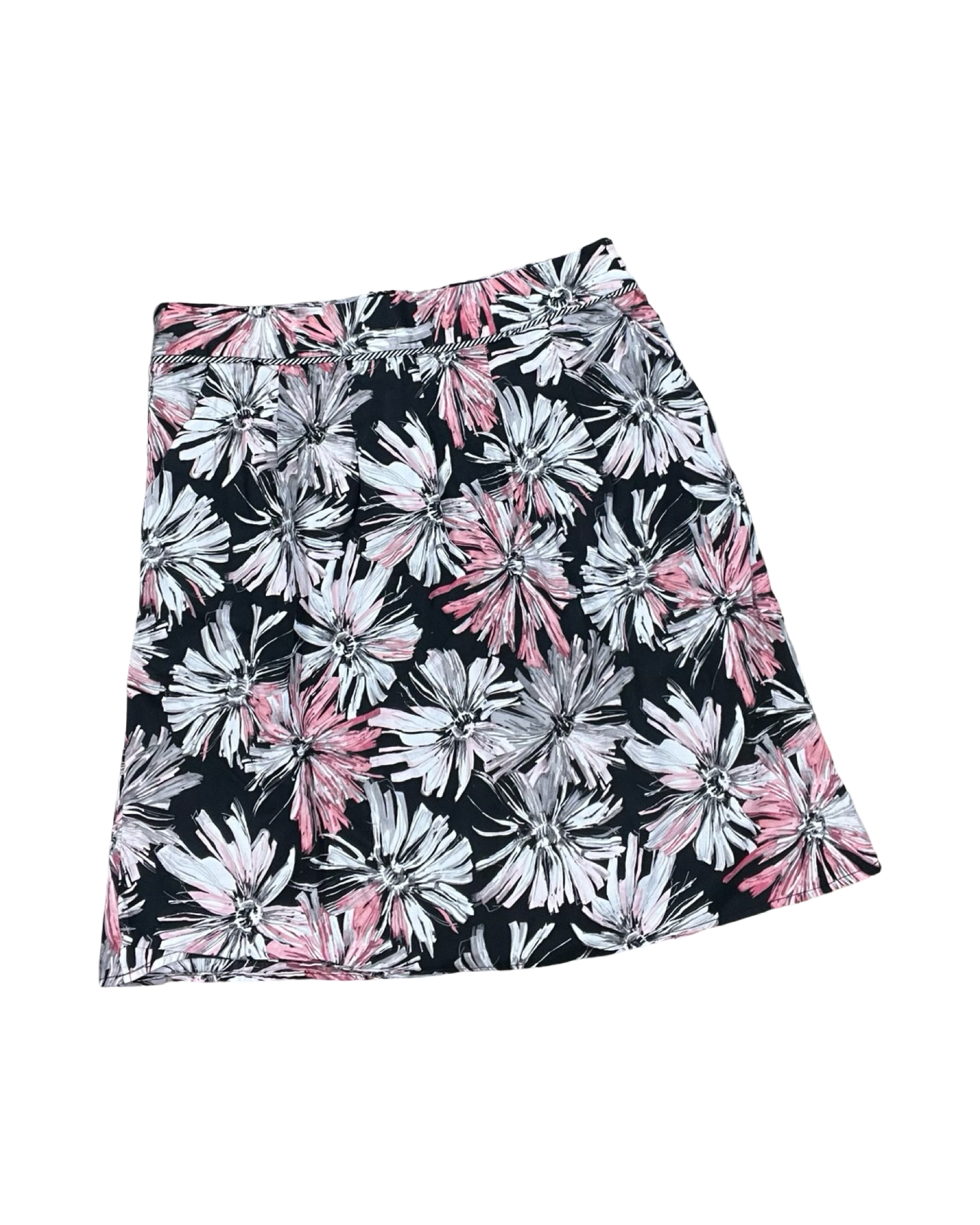 Skirt Midi By Liz Claiborne In Black & Pink, Size:12