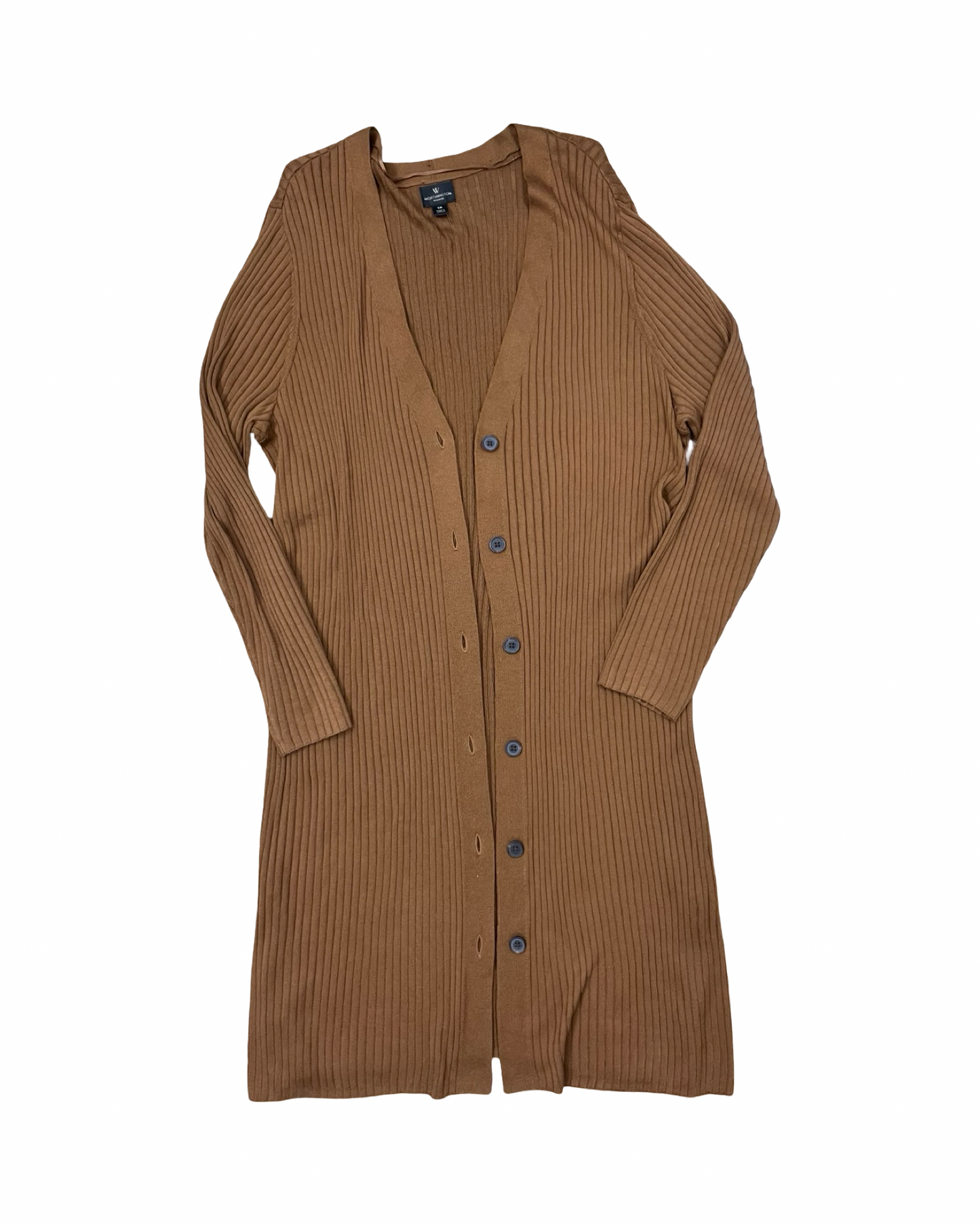 Sweater Cardigan By Worthington In Brown, Size:1X