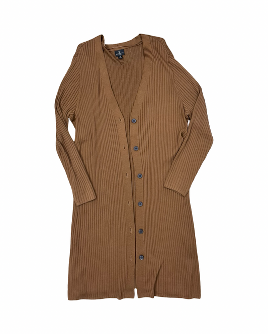 Sweater Cardigan By Worthington In Brown, Size:1X
