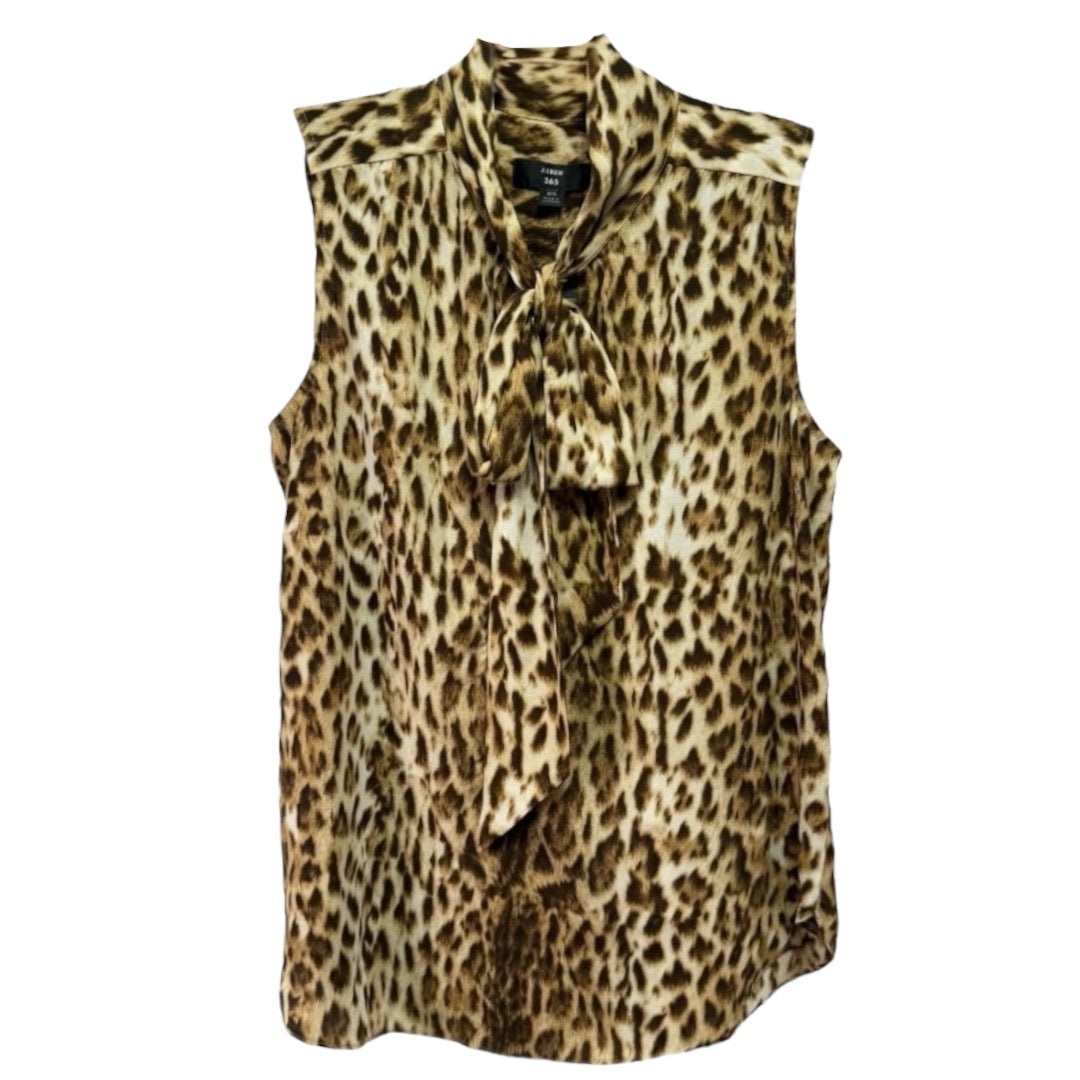 Tie Neck Sleeveless Blouse By J. Crew in Leopard Print, Size XS