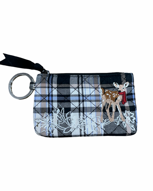 Coin Purse By Vera Bradley In Black & Tan, Size:Small