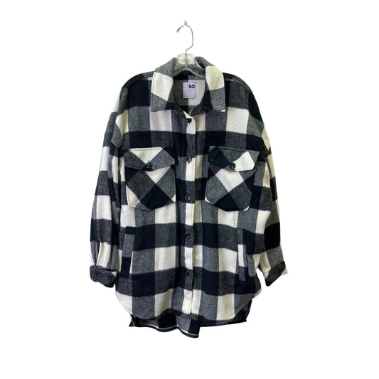 Jacket Shirt By So In Plaid Pattern, Size:Xl