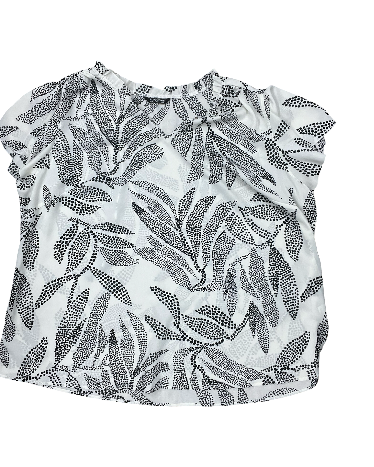 Top Ss By Bloomchic In Black & Cream, Size:4X