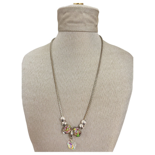 Necklace Sterling Silver By OLIVIA AND JACKSON In Green & Purple