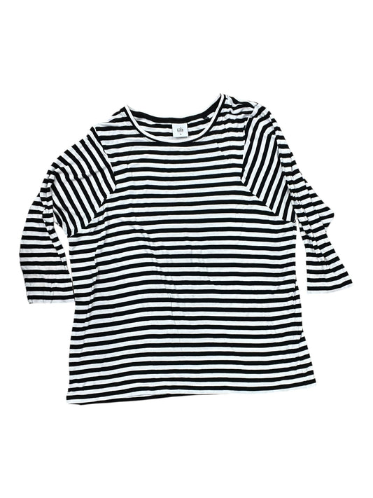 Top 3/4 Sleeve By Cabi In Black & White, Size:M