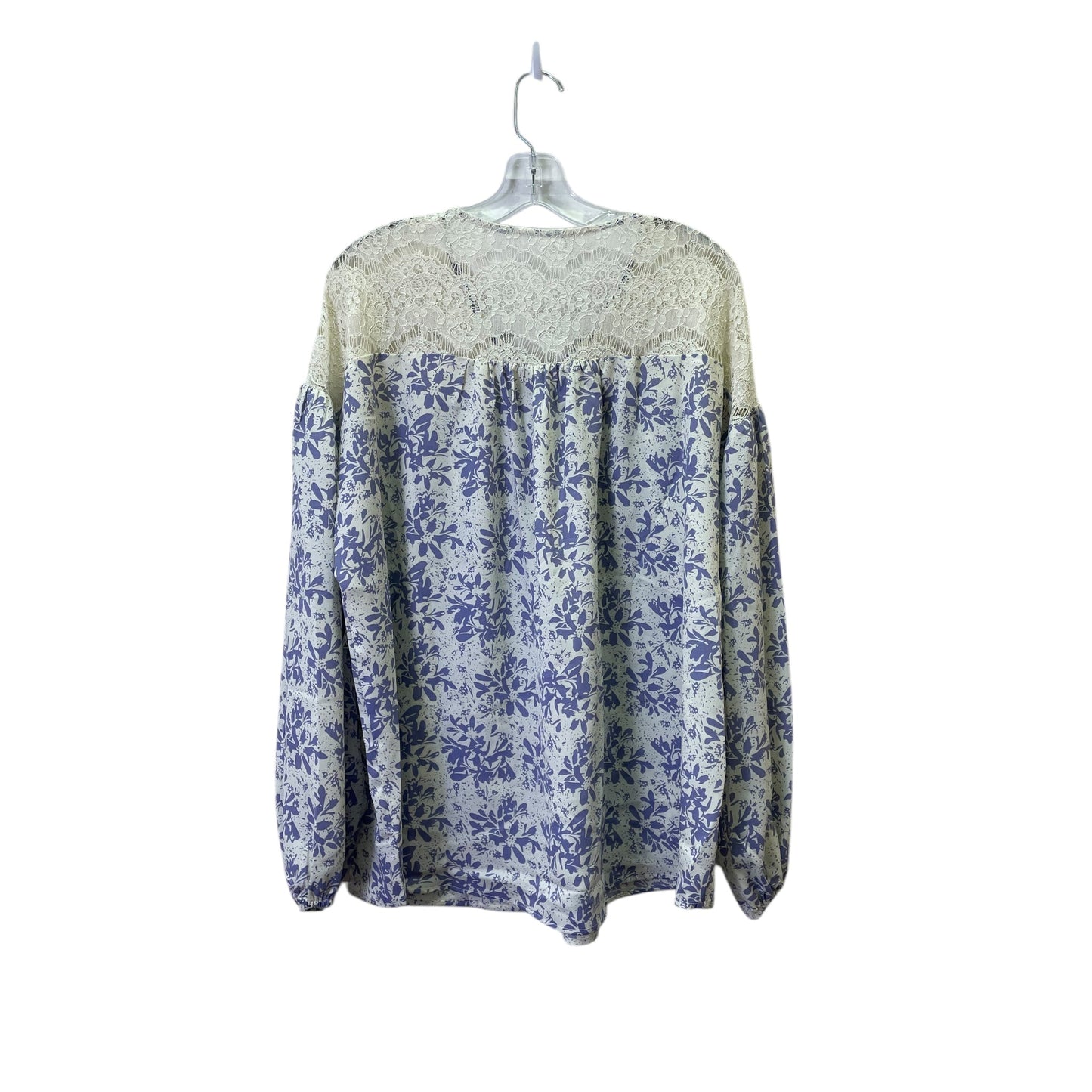 Top Ls By Chic Soul In Cream & Purple, Size:3X