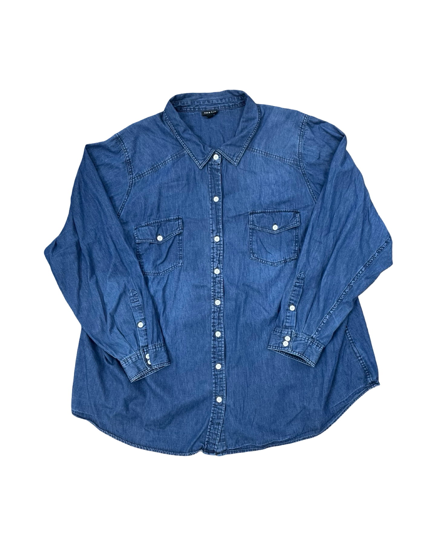 Blouse Ls By Torrid In Blue, Size:4X