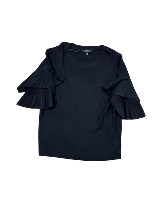 Top 3/4 Sleeve By Relativity In Black, Size:S