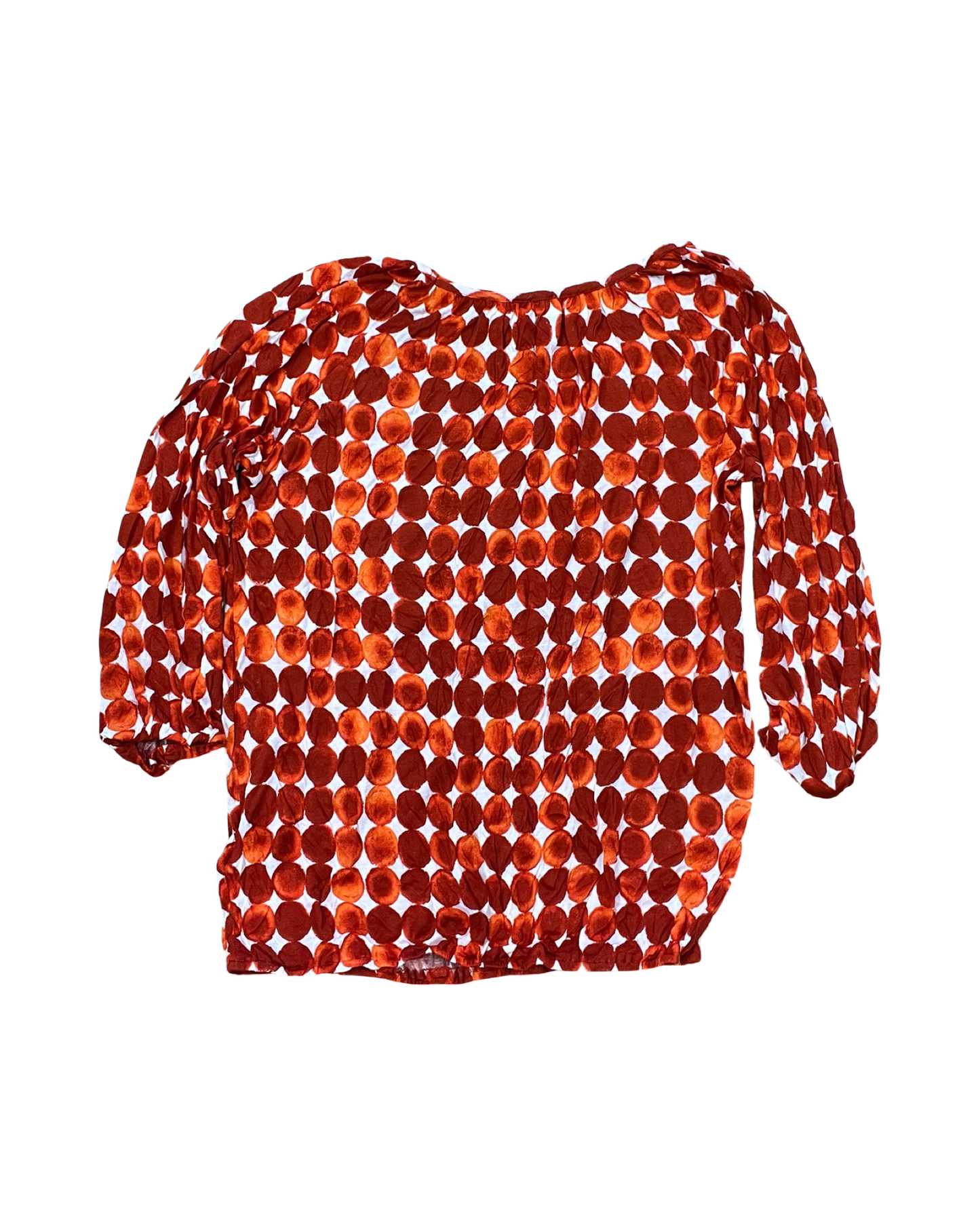 Top 3/4 Sleeve By Michael By Michael Kors In Orange & White, Size:M