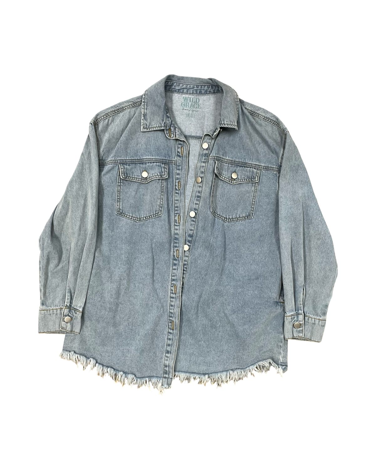 Blouse Ls By Clothes Mentor In Blue Denim, Size:S