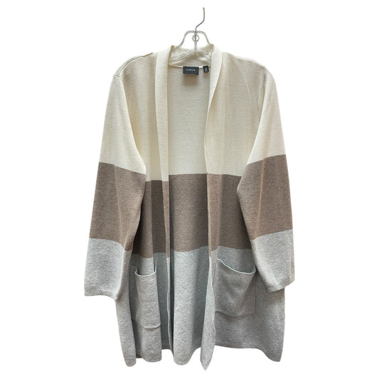 Sweater Cardigan By Cyrus In Cream & Tan, Size:1X