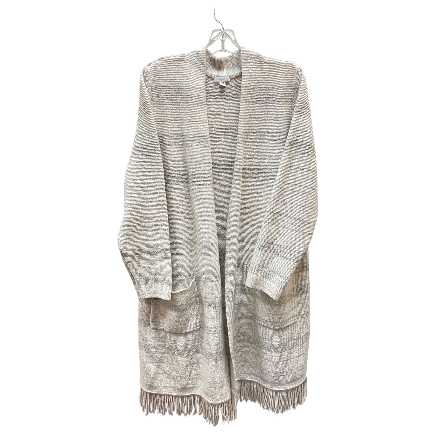 Sweater Cardigan By Pure Jill In Taupe, Size:Lp