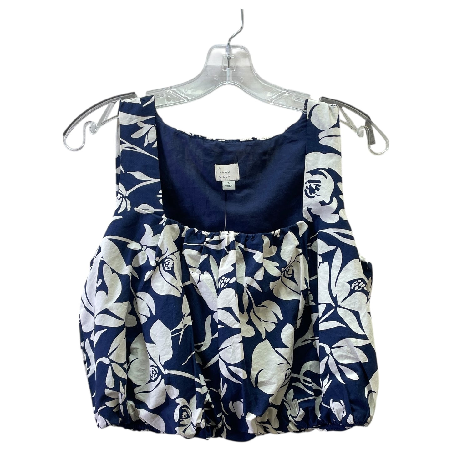 Top Sleeveless By A New Day In Blue & White, Size:S