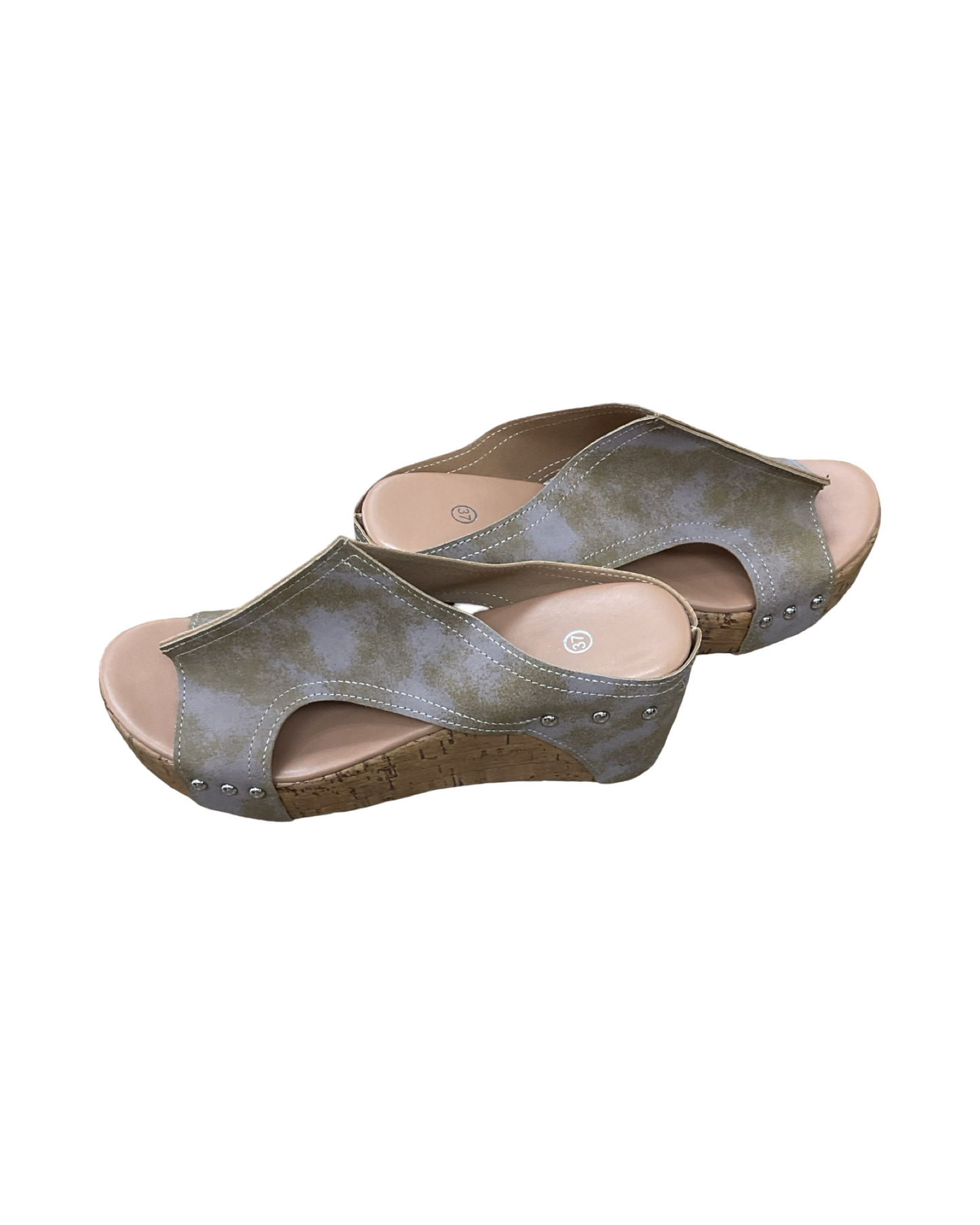 Sandals Heels Block By Clothes Mentor In Tan, Size:6.5