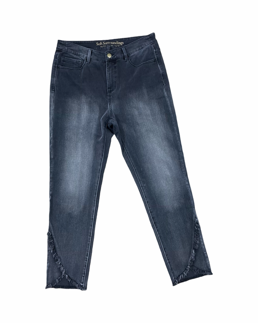 Jeans Straight By Soft Surroundings In Grey Denim, Size:8
