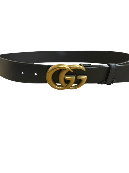 Belt Luxury Designer By Gucci In Black & Gold