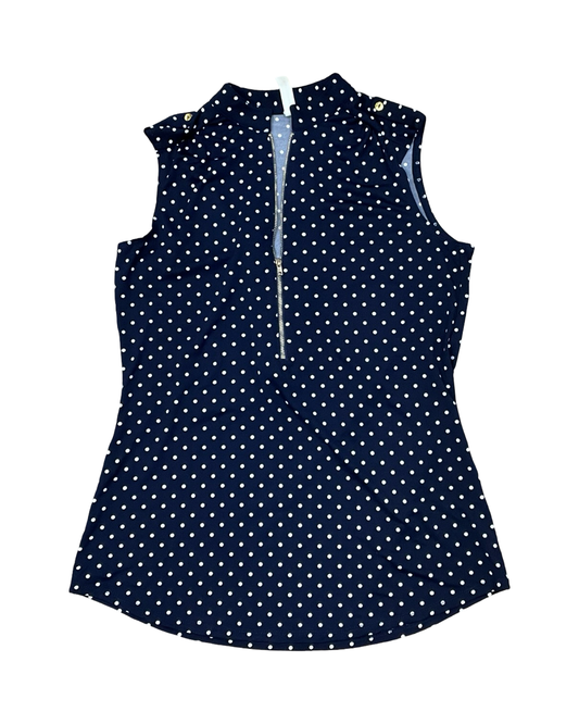 Top Sleeveless By Perseption Concept In Blue & White, Size:S