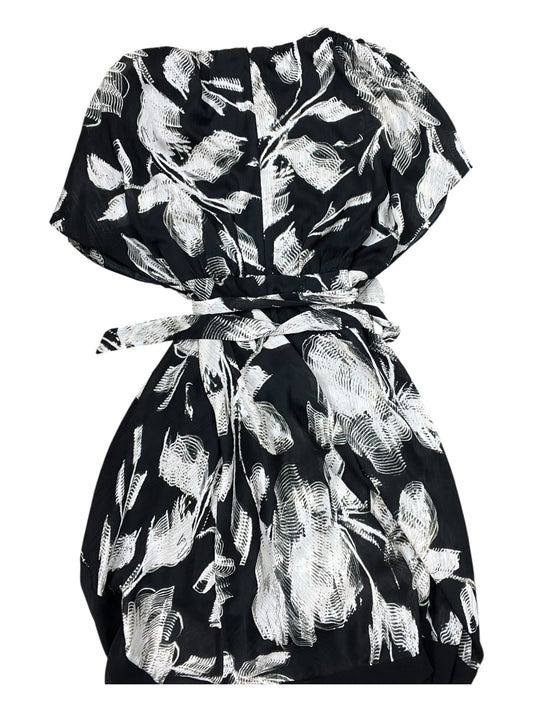 Dress Casual Midi By Dkny In Black & Cream, Size:L