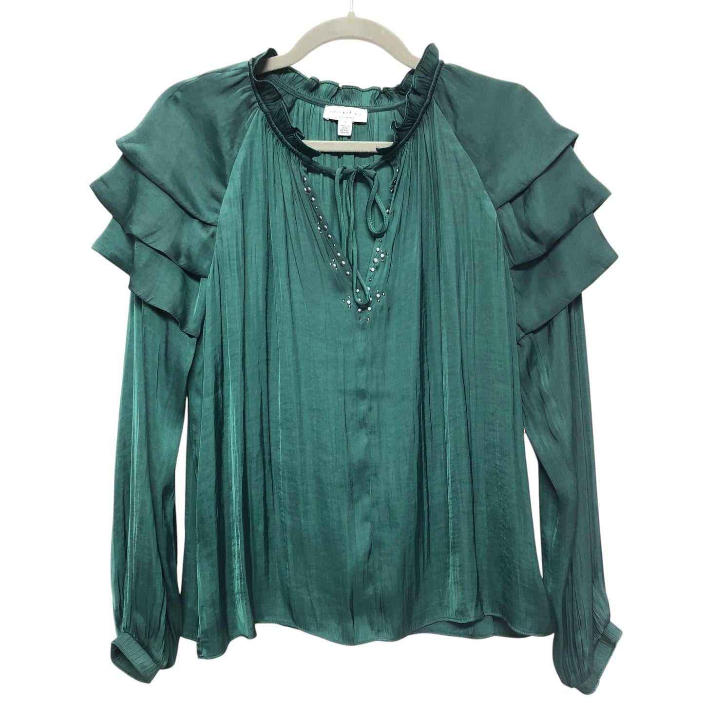 Blouse Ls By Current Air In Green, Size:S