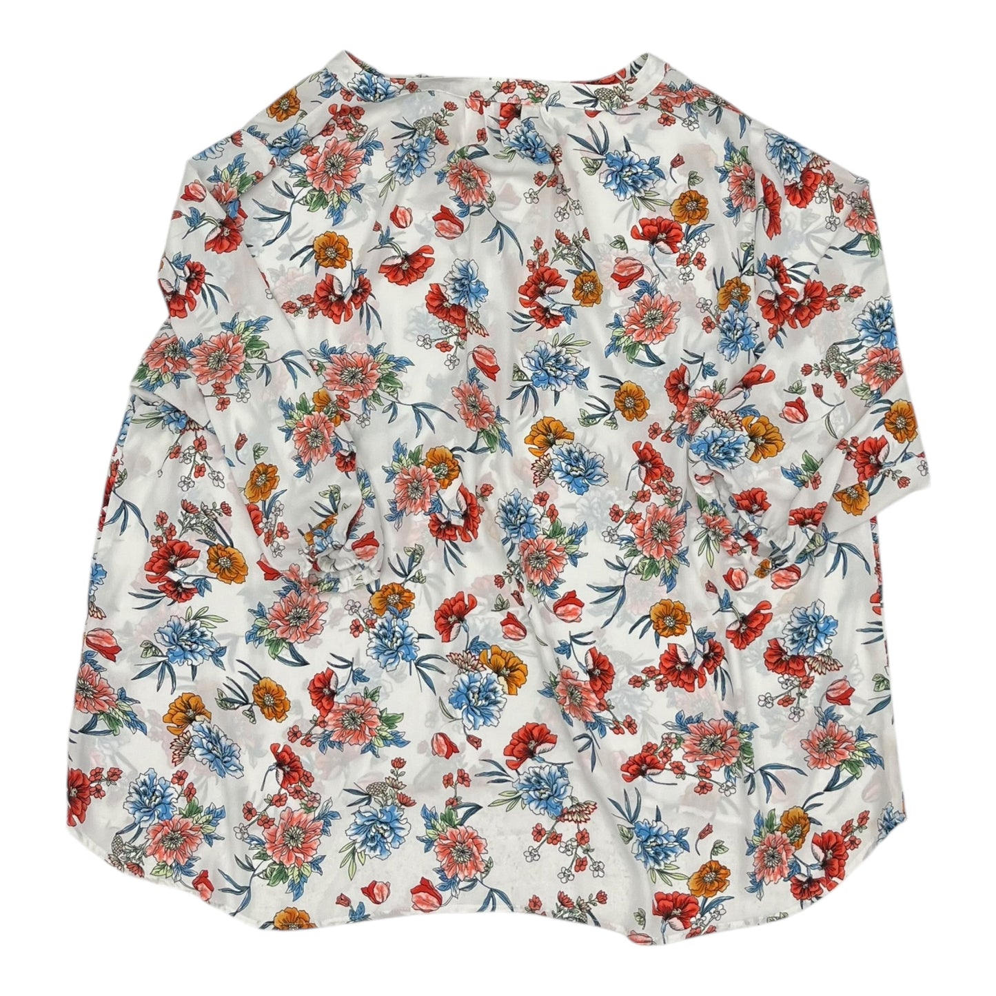 Blouse 3/4 Sleeve By Philosophy In Floral Print, Size:3X