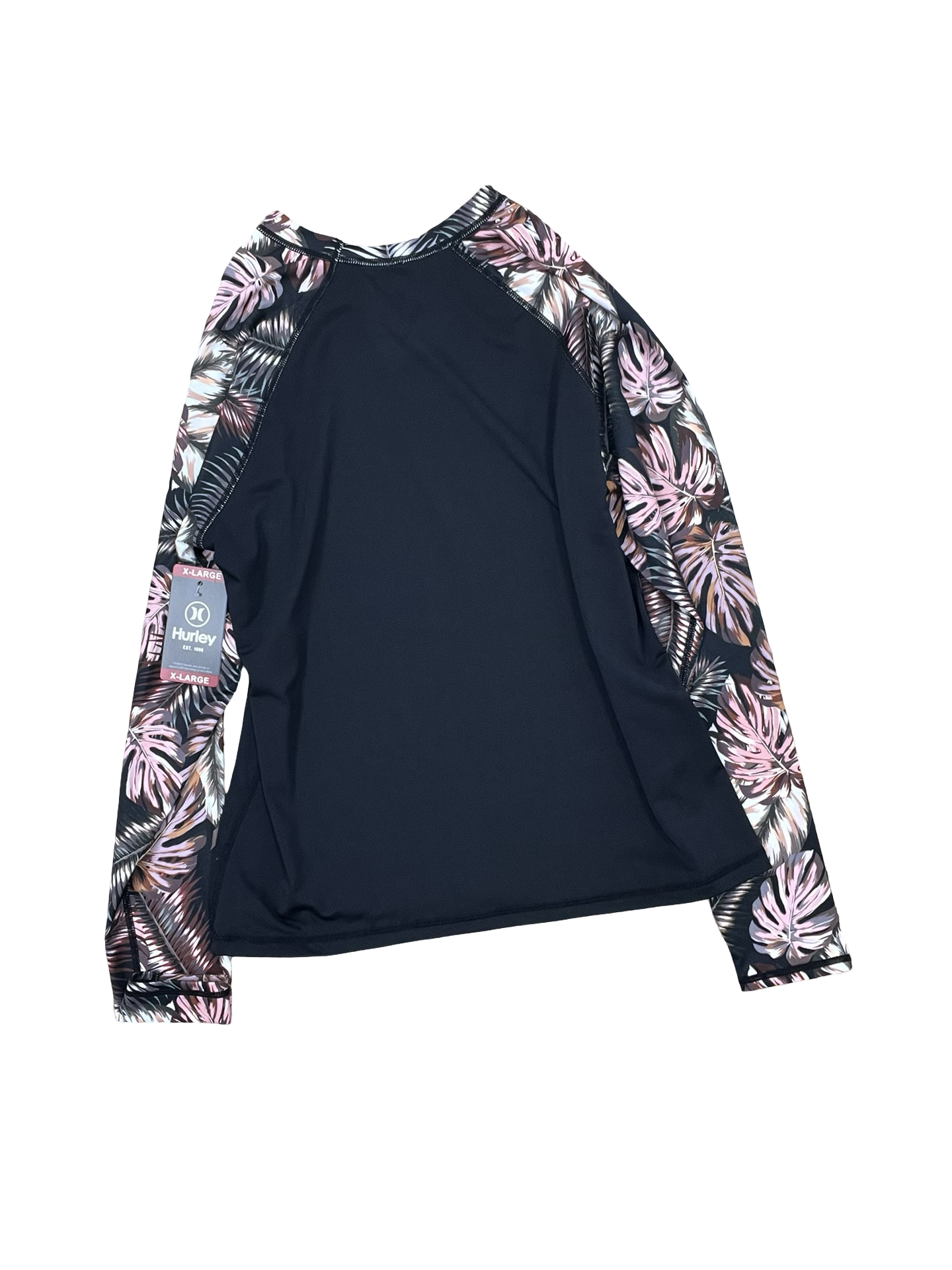 Athletic Top Ls Crewneck By Hurley In Black & Pink, Size:Xl