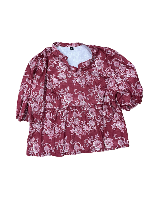 Top Ss By Shein In Red & White, Size:3X