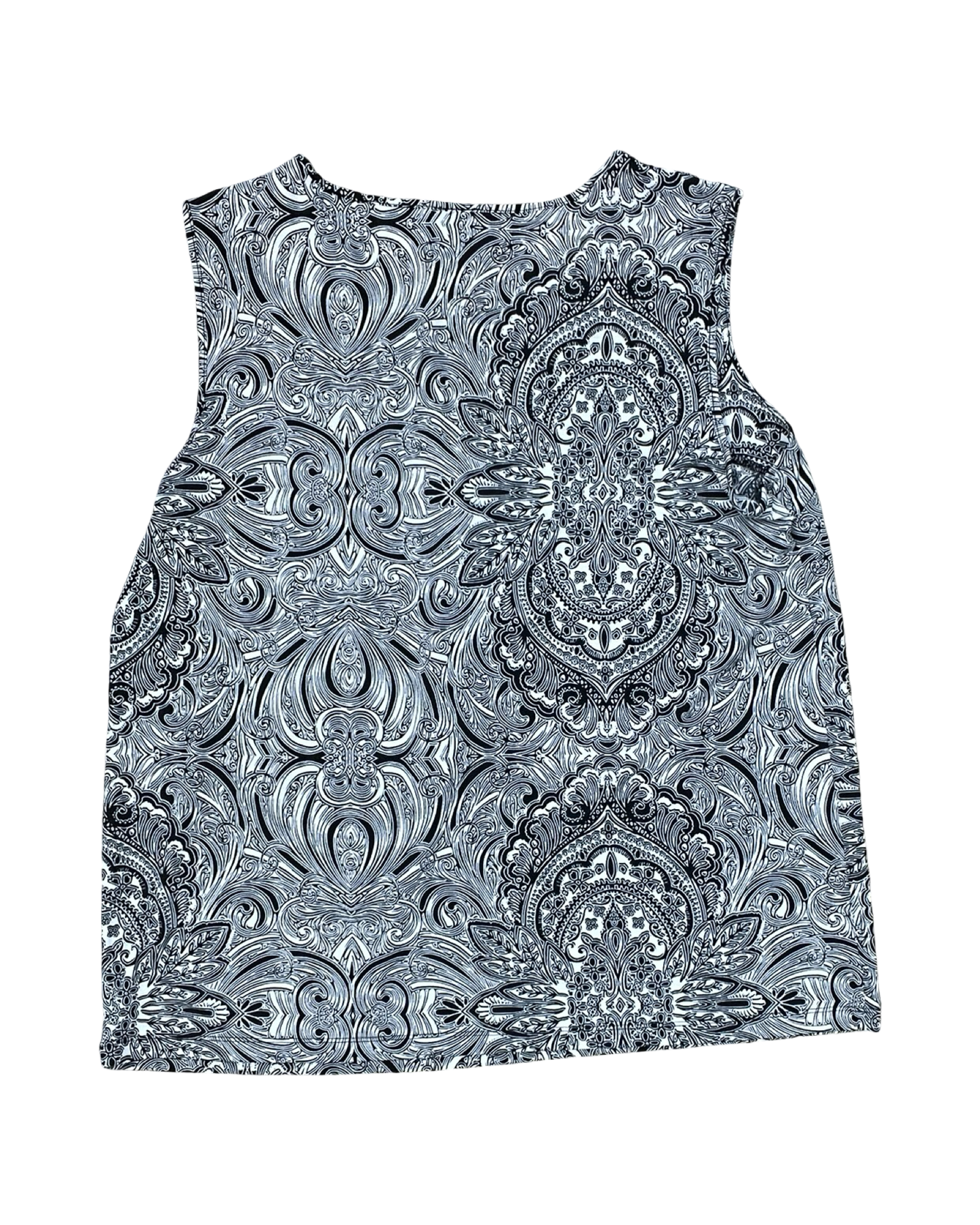 Top Sleeveless By Rafaella In Black & White, Size:Xl
