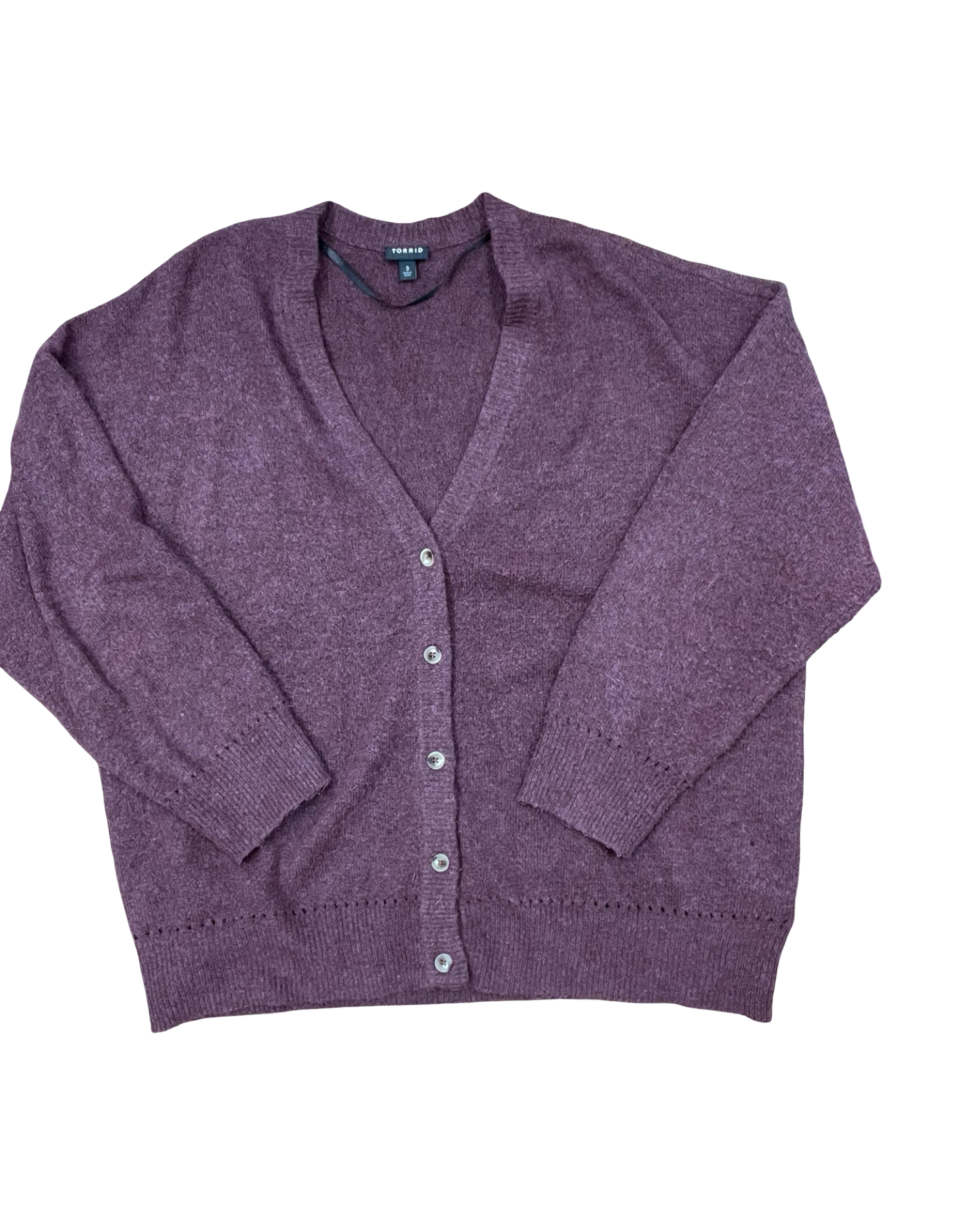 Sweater Cardigan By Torrid In Purple, Size:3X