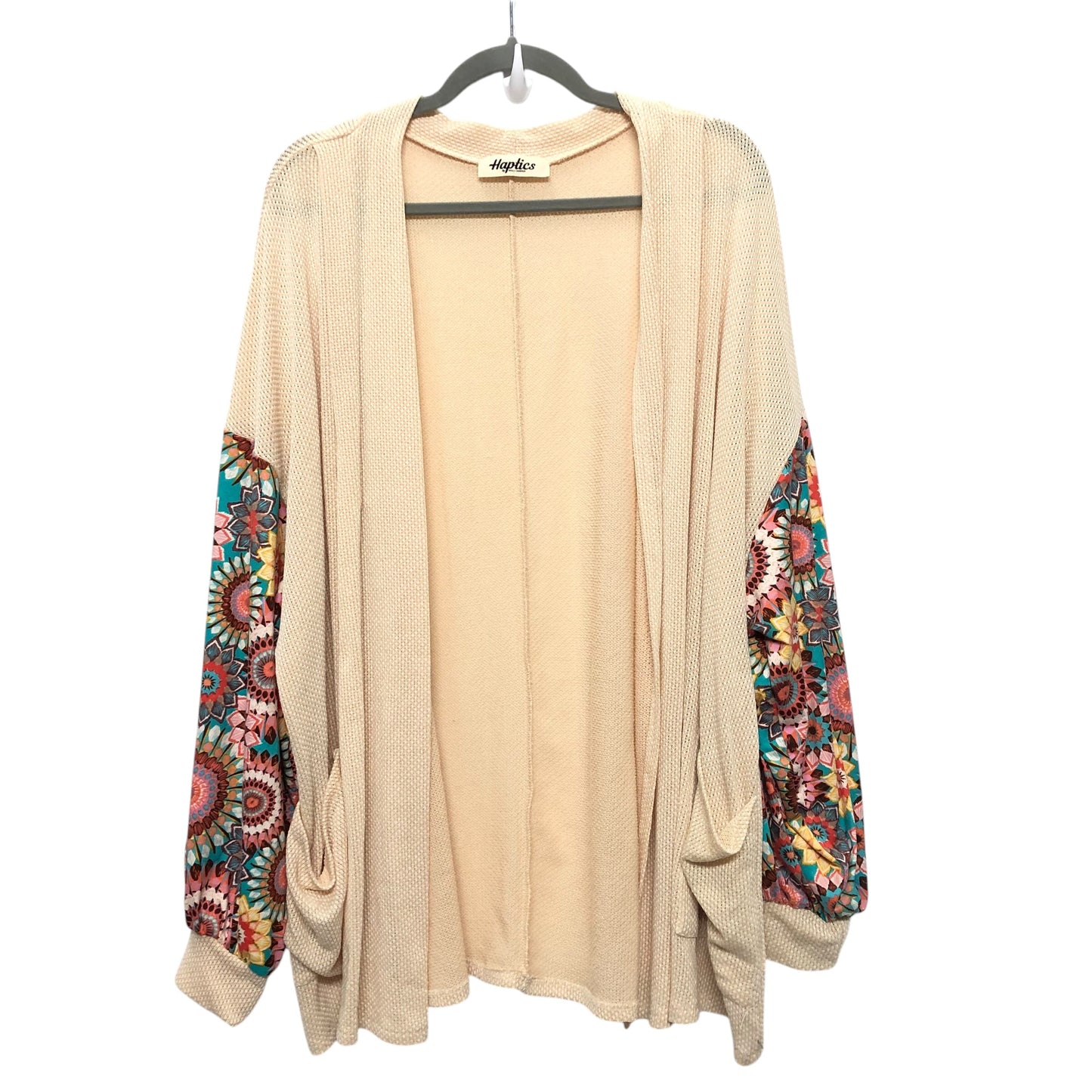 Cardigan By Haptics In Tan, Size:1X