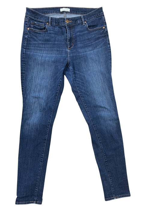 Jeans Skinny By Loft In Blue Denim, Size:14