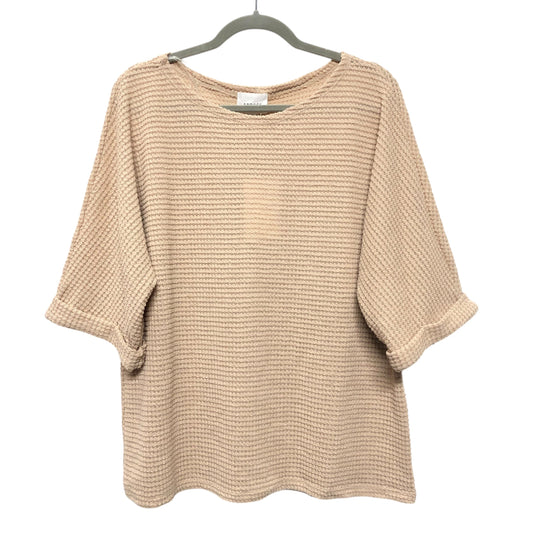 Top 3/4 Sleeve By Andree By Unit In Beige, Size:L