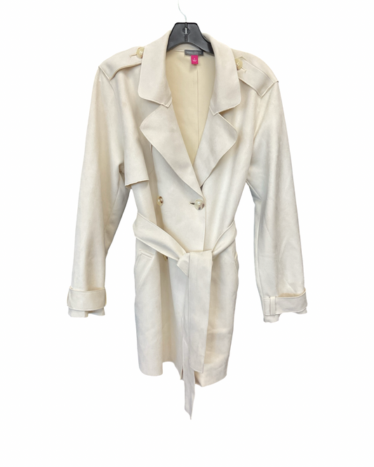 Coat Trench Coat By Vince Camuto In Cream, Size:L