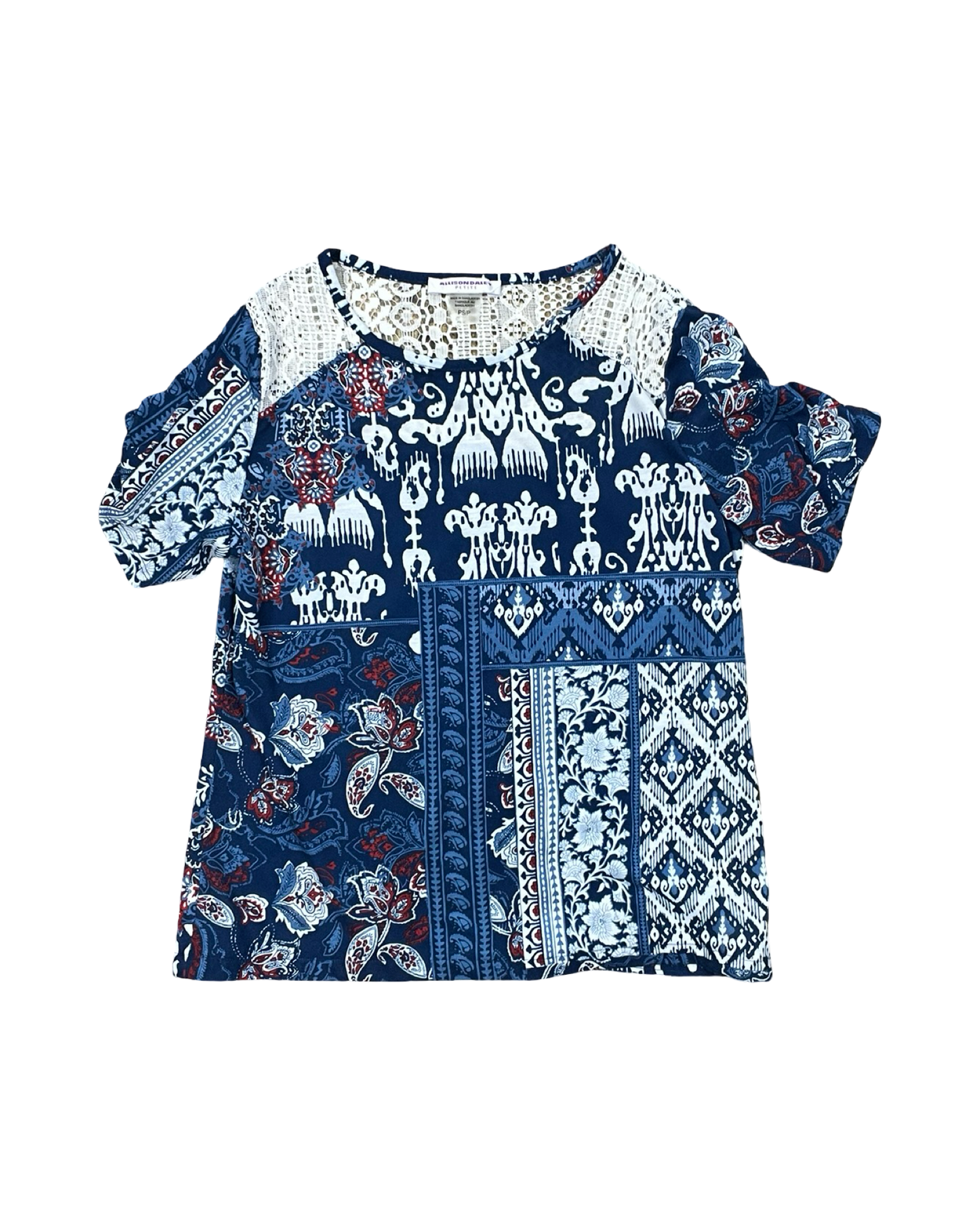 Top Ss By Allison Daley In Blue & White, Size:Sp
