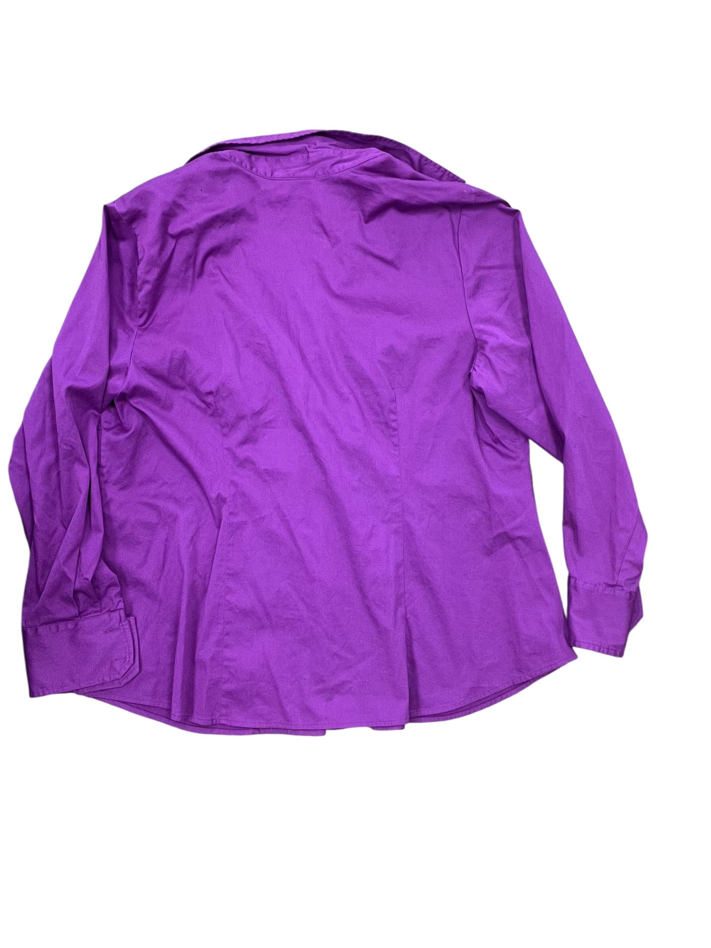 Blouse Ls By Charter Club In Purple, Size:1X